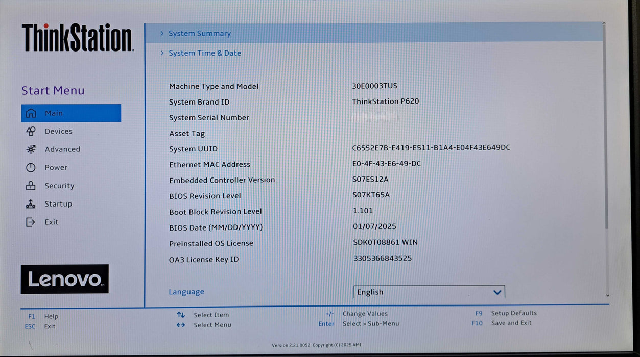 Lenovo ThinkStation P620 | AMD Threadripper Pro 3945WX, 32GB DDR4, 512GB NVMe
