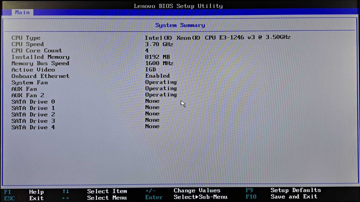 Lenovo ThinkServer RS140 1U | Xeon E3-1246 v3 @3.50GHz, 8GB DDR3, 9240-8i