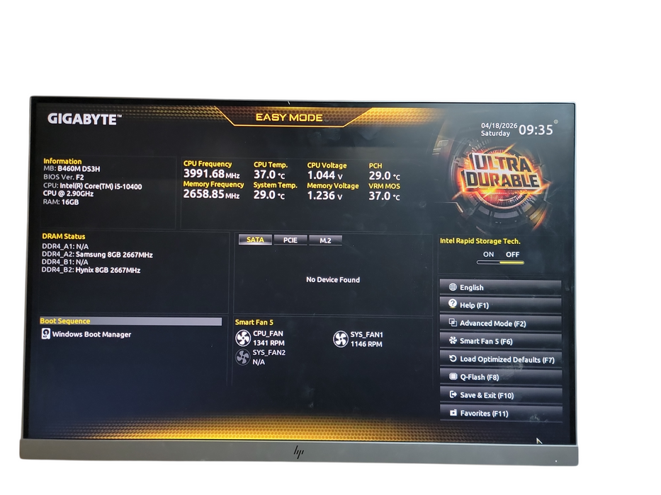 Generic PC B460M DS3H SFF i5 - 10400 @ 2.90GHz 16GB DDR4 Ram No HDD Q