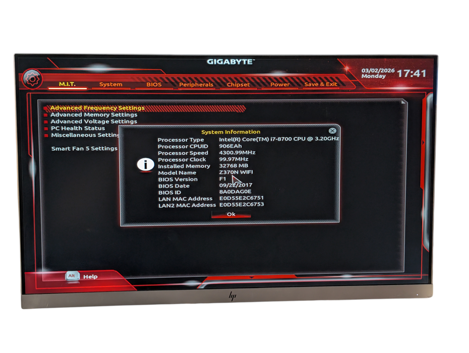 GYGABYTE Z370N WIFI Intel Core i7-8700 16GB RAM Mini-ITX Motherboard Combo  -