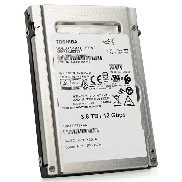 Toshiba/Kioxia PM5-R 3.84TB KPM51RUG3T84 SAS 12Gb/s 2.5" Enterprise SSD Q