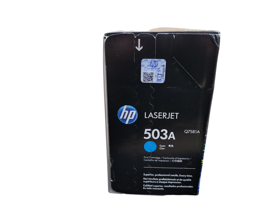 Genuine HP 503A LaserJet Toner Cartridge Cyan Q7581A !