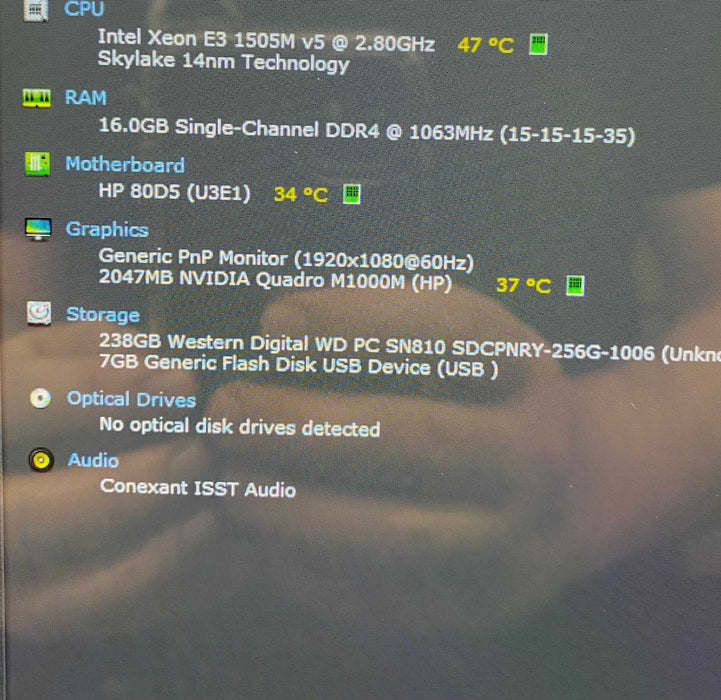 HP ZBook 15 G3 TOUCH XEON E3-1505M v5 QUADRO M1000M 2GB GPU 16GB RAM 256SSD Q Lap200