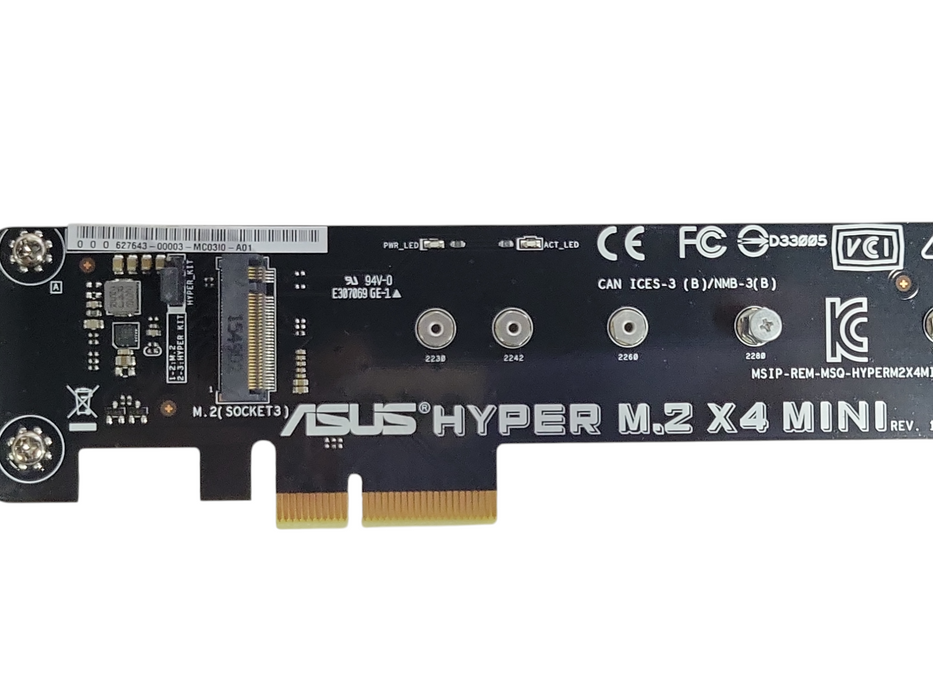 ASUS Hyper M.2 X4 MINI Card PCI-Express Adapter Full Height, No M.2 SSD _