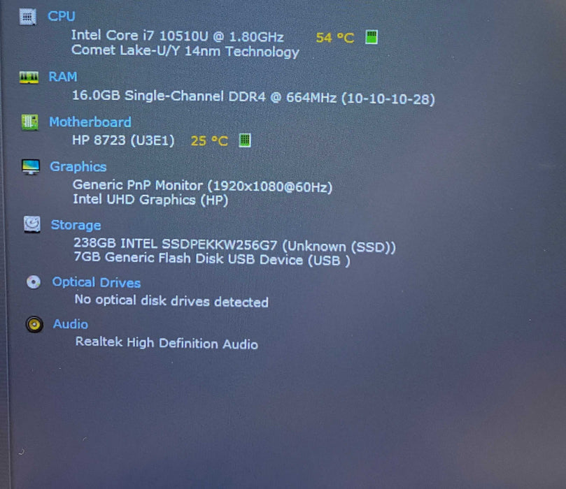 HP EliteBook 840 G7 Core i7-10510U@1.80GHz 16Gb RAM 256GB SSD READ  Lap200