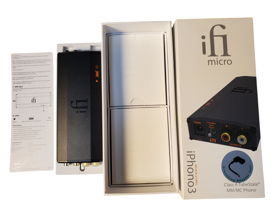 iFi - Micro iPhono 3 MM/MC Phono Preamplifier Black Label Edition