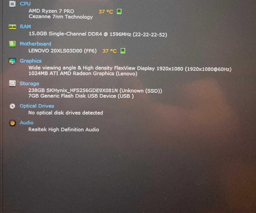 Lenovo ThinkPad T14 Gen 2 TOUCH AMD Ryzen 7 PRO 5850U 16GB RAM 256GB SSD  Lap200