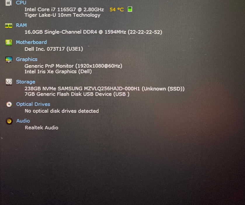 Dell Latitude 5520 TOUCH Core i7-1165G7@2.80GHz 16GB RAM 256GB SSD READ!  Lap200