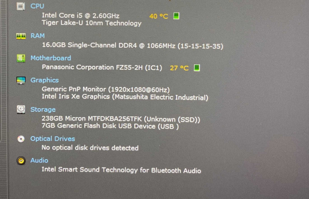 Panasonic ToughBook FZ-55 Intel Core i5 2.6GHz 16GB RAM 256GB SSD