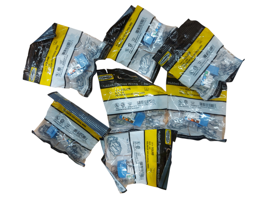 Lot 7x - Hubbell HXJ6B Blue-GX2 XCelerator Cat 6 Jack Module