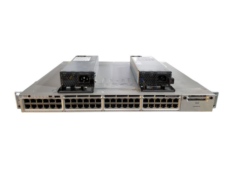 Cisco WS-C3850-48P 48 Port Gigabit PoE+ Network Switch w/ 2x715W PSU Q