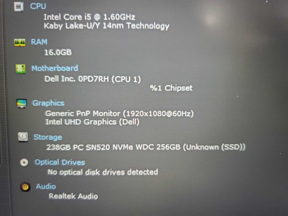 Dell Latitude 3510 Laptop - i5-10210U 16GB RAM 256GB M.2 SSD P101F  Lap200