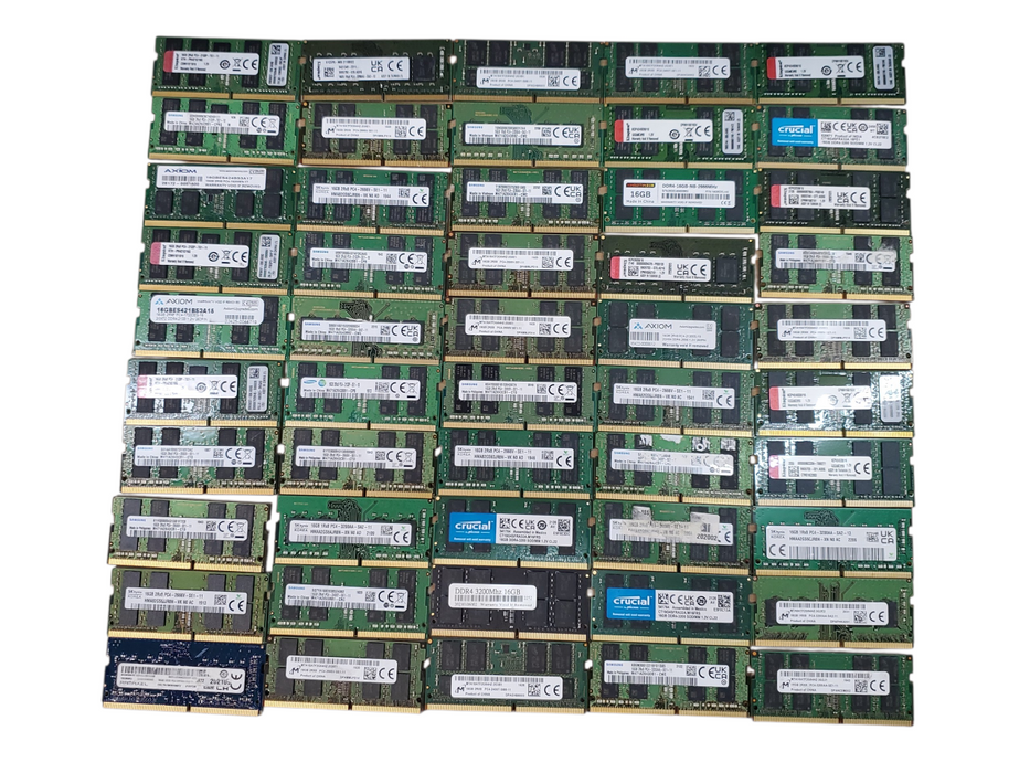 Lot of 50x, Assorted 16GB DDR4 SODIMM Laptop RAM