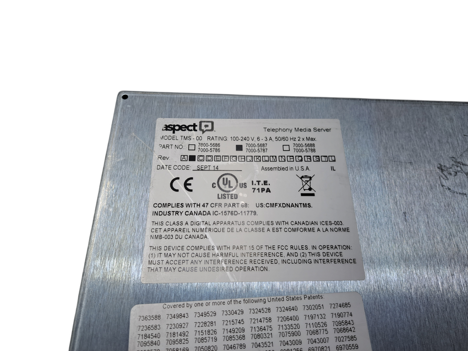 Aspect Telephony Media Server TMS-00 7000-5687/5787 | Power On Tested )