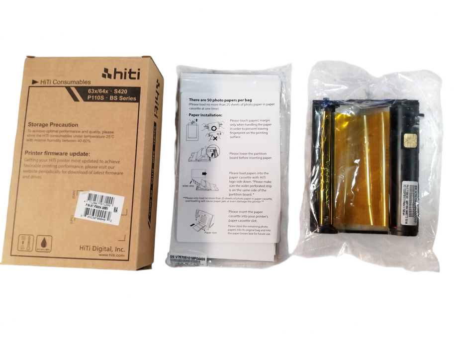 HITI Consumables S420 63x/64x P110S BS Series 50 Prints - NEW - SEALED Q