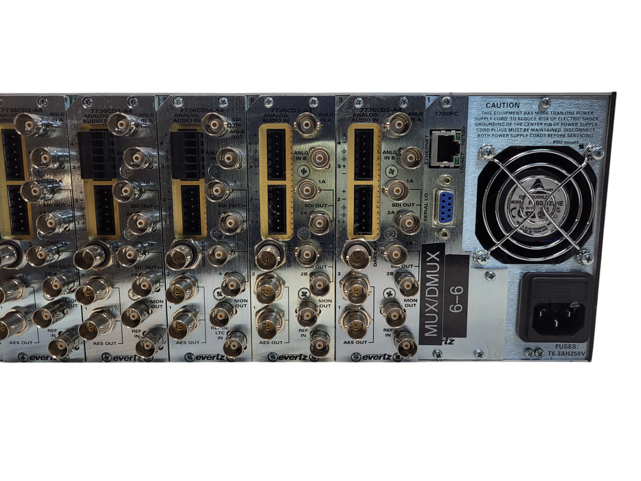 EVERTZ 7800FR MultiFrame Chassis w/ 5x 7736CEM-A4 1x7700FC 2x 7767RGBT 1x 7700FC $