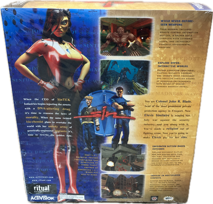 SiN Video Game Windows 95/98 NT CD-ROM Brand-New SEALED READ!