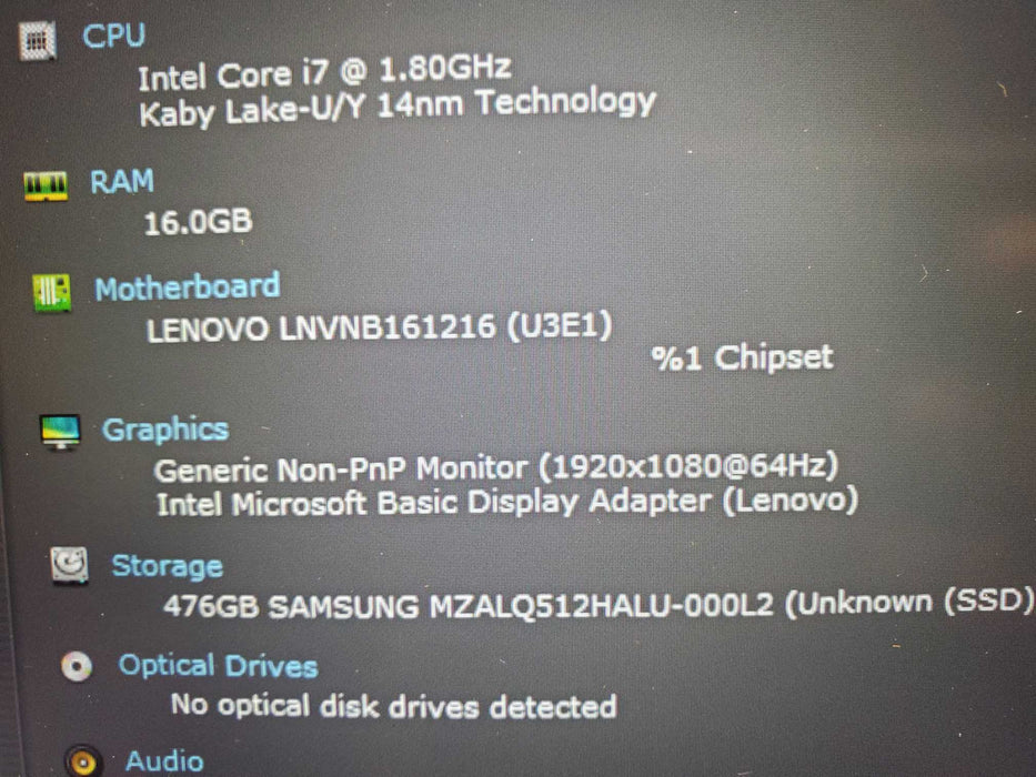 LENOVO THINKBOOK 14S-IWL CORE I7-8565U 16GB RAM 512GB NVME   Lap200