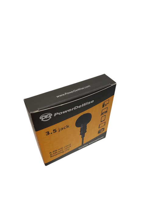 PowerDeWise 3.5 Jack 6.5Foot Mic Cord Lavalier Microphone  =
