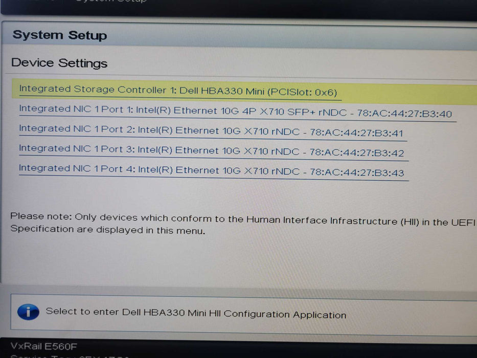 Dell VxRail E560F 1x Xeon Silver 4116 2.1GHz, 96GB DDR4, 2x PSU, HBA330 Min _
