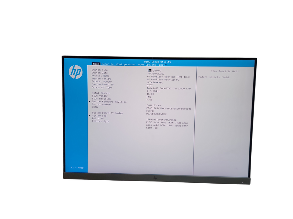 HP Pavilion Desktop TP01 - 1XXX i5 - 10400 @ 2.90GHz 16GB DDR4 Ram No HDD