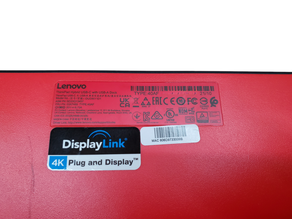 Lenovo ThinkPad Hybrid USB-C Docking Station w/ 135W PWR | 40AF DUD9011D1