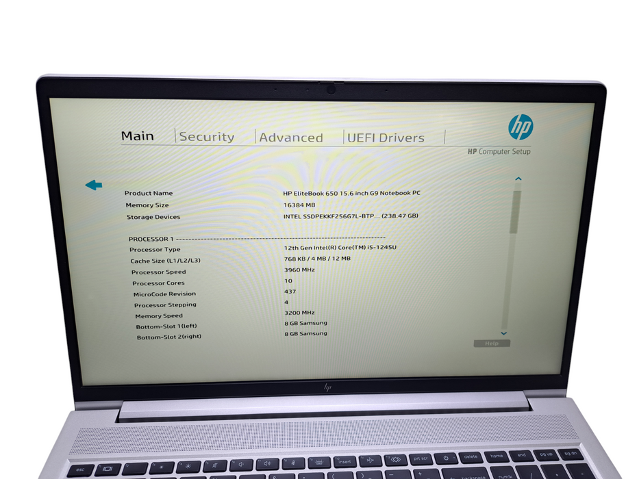 HP EliteBook 650 G9 15.6" | Intel Core i5-1245U vPRO, 16GB DDR4, 256GB NVMe ) Lap200