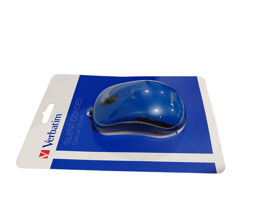 Verbatim Silent Corded Optical Mouse Blue ( New )  =