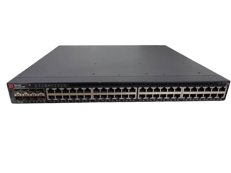 Brocade ICX6610-48P-E | 48-Port Gigabit PoE Network Switch | 8x SFP, 2x PSU !