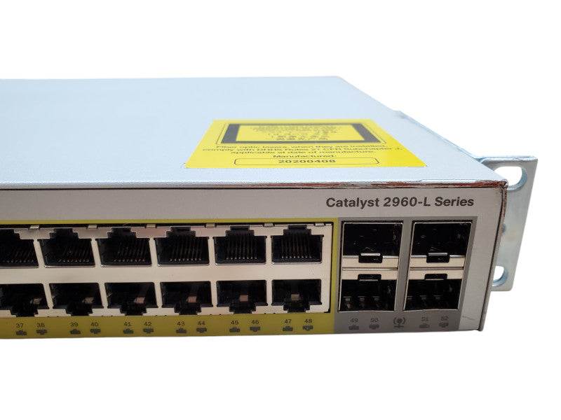 Cisco WS-C2960L-48PS-LL V01 48-Port Gigabit PoE Network Switch
