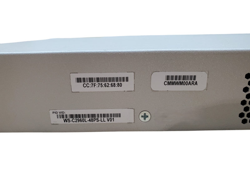 Cisco WS-C2960L-48PS-LL V01 48-Port Gigabit PoE Network Switch