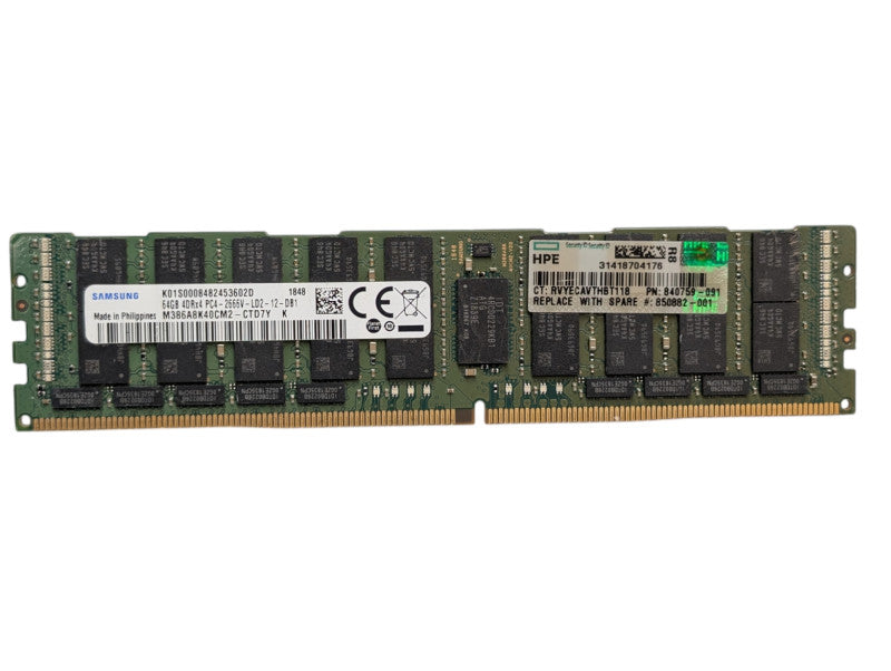 64GB Samsung DDR4 Server Memory Module 64GB 4DRx4 PC4-2666V-LD2-12-DB1 -