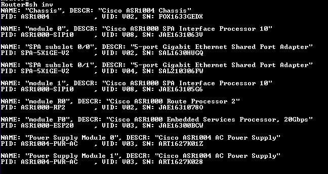 Cisco ASR 1004 w/ RP2, ESP20, 2x SIP10 Modules | 2x SPA Subslots | 2x PSUs