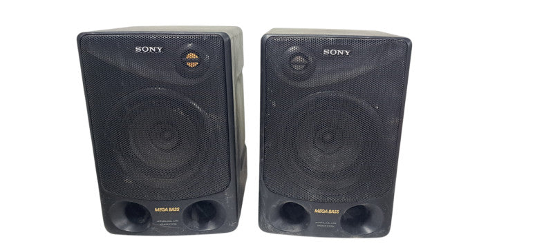 Pair of Vintage Sony Twin Duct Stereo Dual Cone Speakers