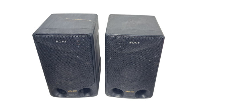 Pair of Vintage Sony Twin Duct Stereo Dual Cone Speakers