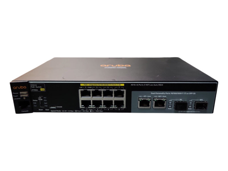 Aruba HPE J9780A 2530-8 POE+ | 8-Port Fast Ethernet PoE+ Switch w/ 1G Uplin