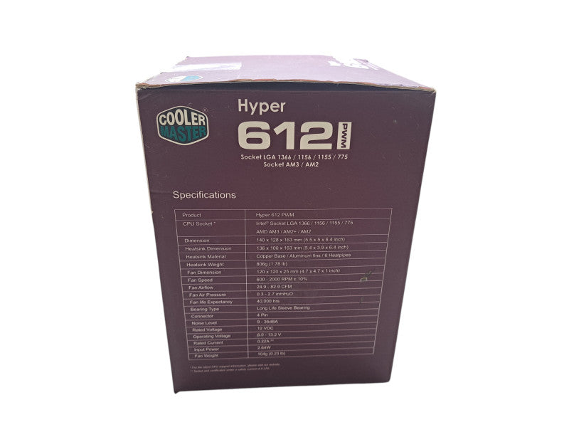 Cooler Master Hyper 612 PWM CPU Cooler Socket LGA1366/1156/1155 | AM3/AM2