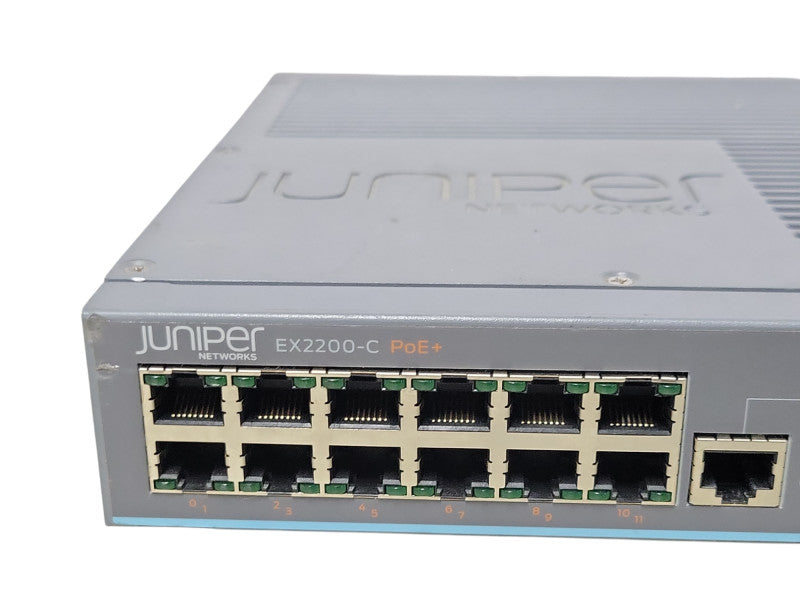 Juniper EX2200-C-12P-2G 12-Port 10/100/1000BASE-T PoE+ Compact Switch, SEE _