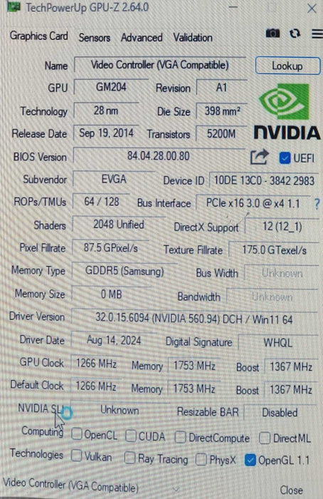 EVGA GeForce GTX 980 4GB GDDR5 PCIe Graphics Card