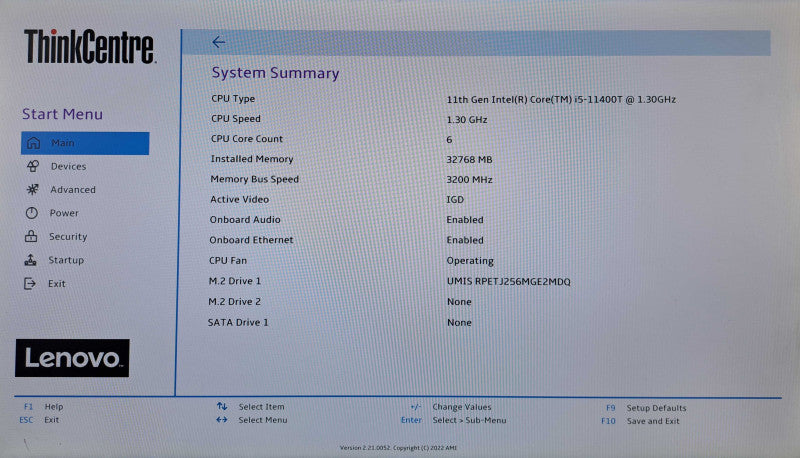 Lenovo M70q Gen 2 | Core i5-11400T @1.30GHz, 32GB DDR4, 256GB NVMe, Wi-Fi 6