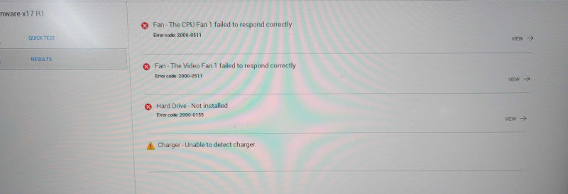 Alienware x17 i9-11980HK 64GB RAM RTX 3080 R1 FOR PARTS/REPAIR  % Lap200