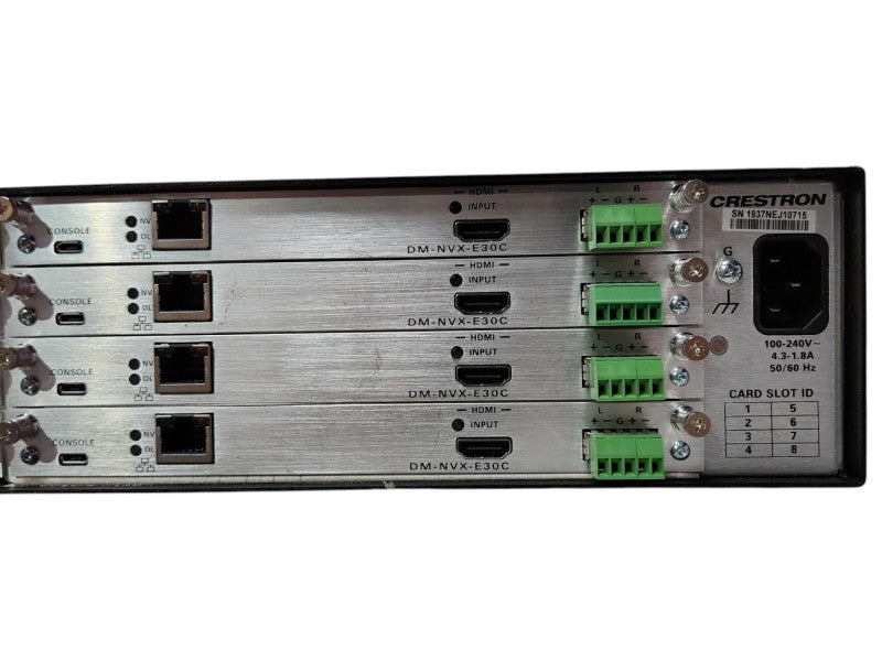 Crestron DMF-CI-8 Digital Media Chassis w/ 2x DM-NVX-E30C, 6x DM-NVX-350C