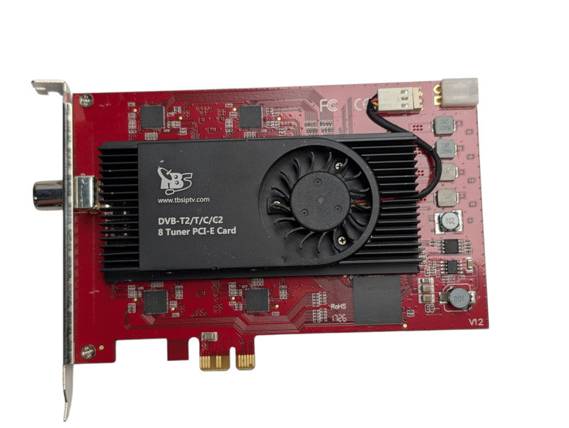 TBS TBSIPTV DVB-T2/T/C/C2 QAM 8 Octa Tuner PCI-E Card UNTESTED READ -