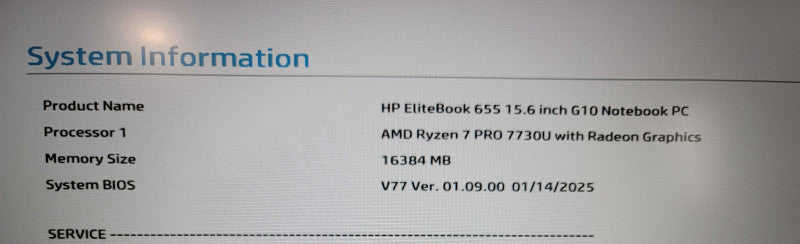 HP EliteBook 655 G10 Ryzen 7 Pro 7730U 16GB RAM 256GB SSD  β Lap200