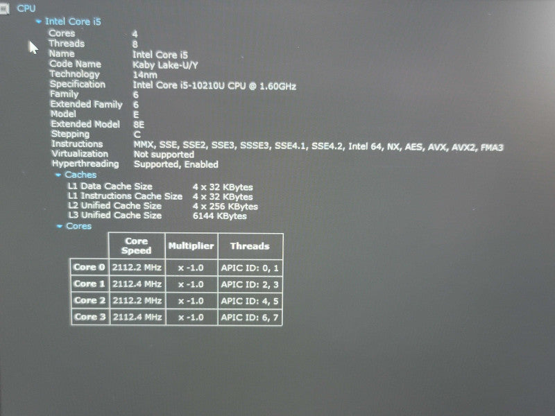 Lenovo X1 Carbon Gen 8 i5-10210U 8GB RAM 256GB SSD  β Lap200