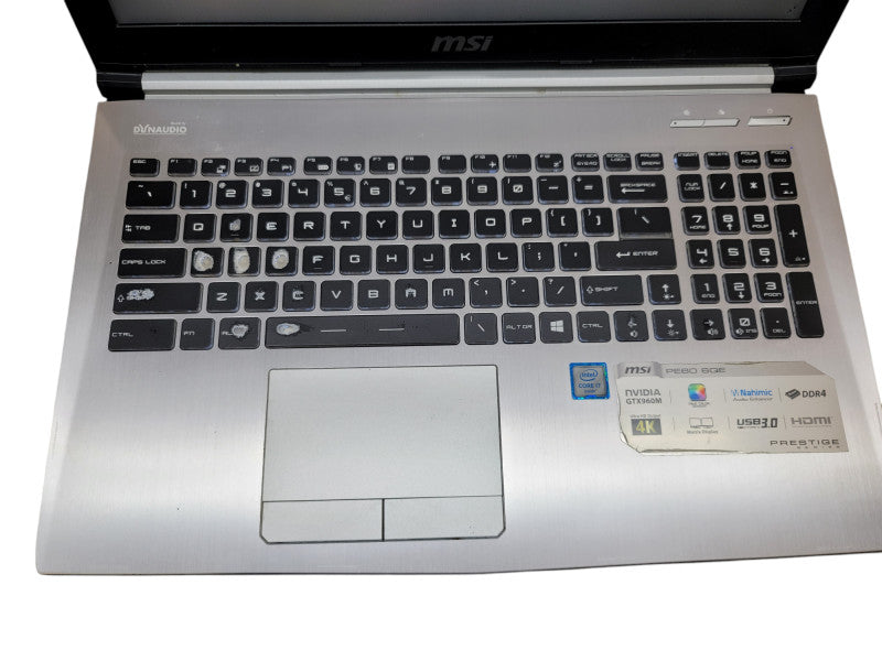 MSI PE60 i7-6700HQ 12GB RAM GTX 960M 256GB SSD NO ADAPTER β Lap200