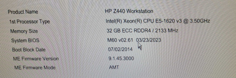 HP Z440 Workstation | Xeon E5-1620 v3 | 32GB DDR4 | NO GPU | NO HDD