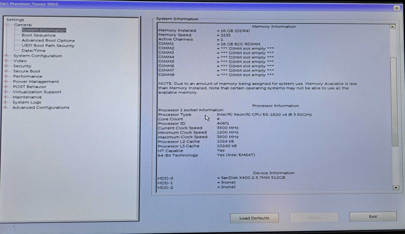 Dell Precision T5810 | Xeon E5-1620 v4 @3.50GHz, 16GB DDR4, 512GB SSD, GPU