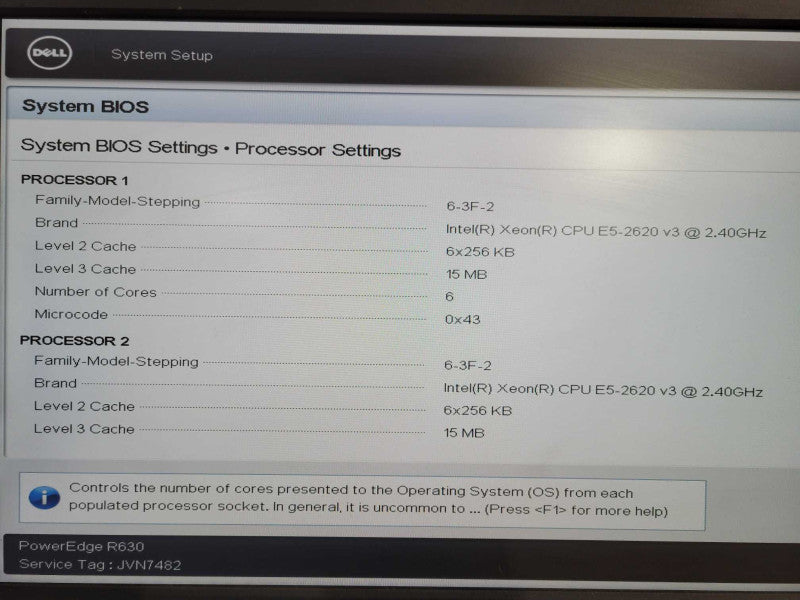 Dell PowerEdge R630 1U 2x Xeon E5-2620 v3 @ 2.31Hz 32GB RAM H730P Mini 8x 2.5" !