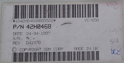 IBM Keyboard White VC/650 QWERTZ Layout 42H0468 RJ-Type Built 1997